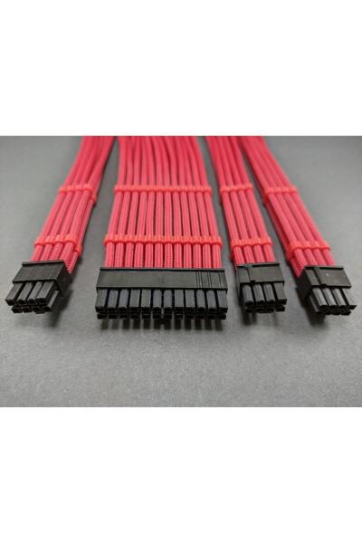 OEM Mm Psu Uzatma Kablo Set Kırmızı Sleeved