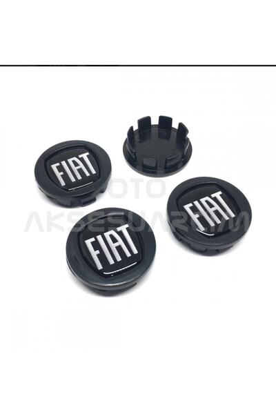 Genel Markalar Fiat Orijinal Tip Geçme Jant Göbeği Siyah 4 Lü 42mm