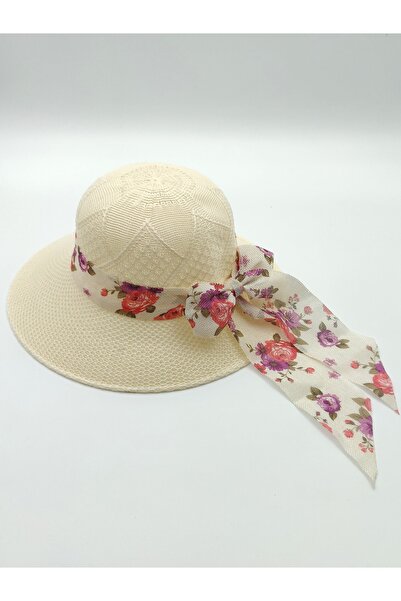 AXE SPORTSWEAR Γυναικείο καπέλο παραλίας σε κρεμ χρώμα με λεπτομέρεια κορδέλα...