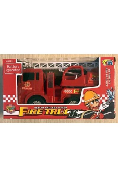 Genel Markalar Itfaiye Pilli Işıklı Sirenli Oyuncak Itfaiye Arabası Vinç Hareketli Oyuncak Itfaiye Pilli - Tuka