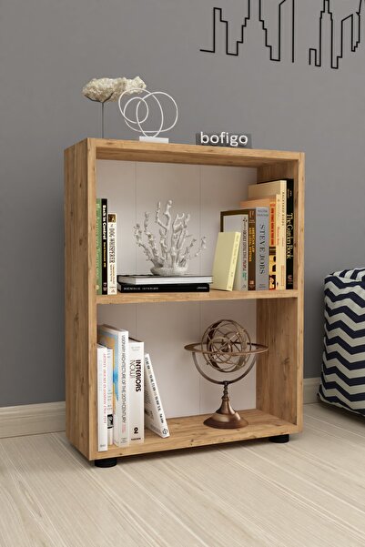 Bofigo Dekoratif 2 Raflı Kitaplık Modern Kitaplık Çam