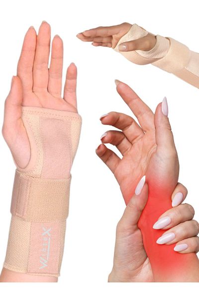 wibtex medikal ortopedi Hand Wrist Splint Without Size Left Hand (CREAM COLOR)