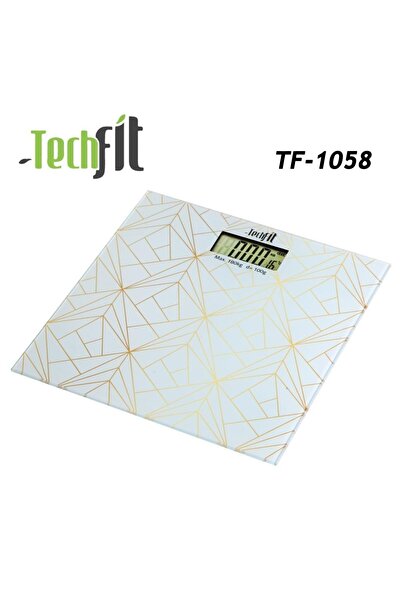 Techfit Tf-1058 Desenli Dijital Cam Baskül Kişisel Tartı
