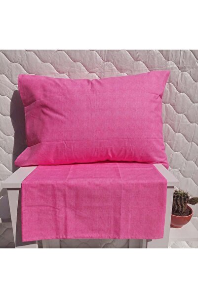 Mef Collection غطاء وسادة منسوج بنمط فرشاة مع غطاء وردي 50x70 سم 2 قطعة