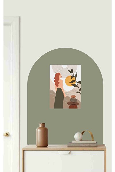 Baskı Madeni Bohem Oval Duvar Sticker