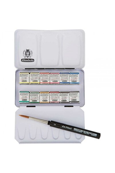 Schmincke Horadam Aquarell Sulu Boya 12'li Metal Set (yarım Tablet)