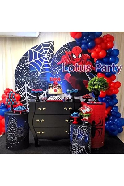 LOTUS PARTY 100 Pieces - Spiderman Themed Balloon Chain Set (Red - Navy Blue ...