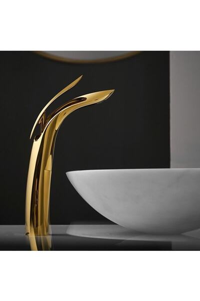 Fause High Bowl Sink Faucet Leaf Gold Gold Ksl103-g