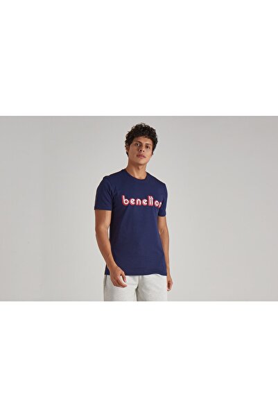 United Colors of Benetton Men's Navy Blue T-Shirt - Bnt-M097