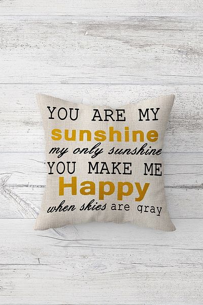 on the clouds You Are My Sunshine Husă de pernă cu fermoar ascuns, imprimată pe două fețe