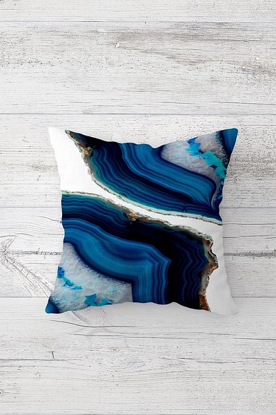 on the clouds Design abstract, albastru, imprimat pe o parte, husă de pernă cu fermoar ascuns, husă de pernă pentru scaun