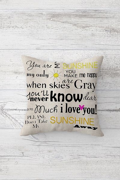 on the clouds You Are My Sunshine Husă de pernă cu fermoar ascuns, imprimată pe două fețe