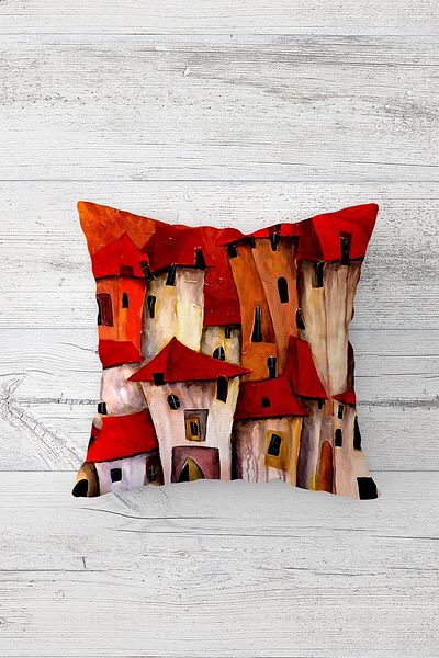on the clouds Cubic Homes Street Double Sided Printed Hidden Zippered Pillowcase Throw Pillow Seat Pillowcase