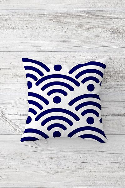 on the clouds Față de pernă cu fermoar ascuns imprimat pe o parte cu model Wifi
