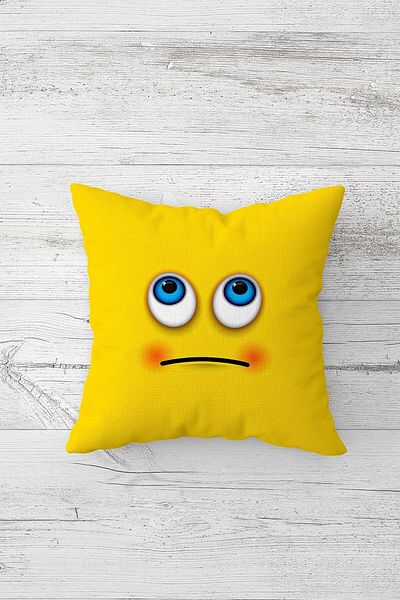 on the clouds Yellow Considerate Emoji Față de pernă cu fermoar ascuns imprimat pe o parte Husă de pernă pentru scaun