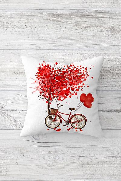 on the clouds Love Themed Tree Pattern Double Sided Printed Hidden Zippered Pillowcase Throw Pillow Pillowcase