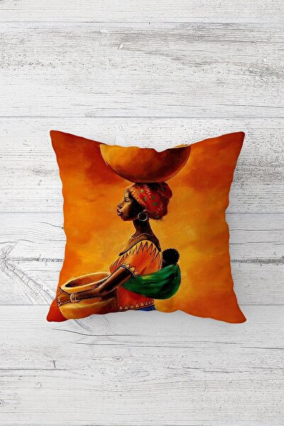 Pelangi المرأة الأفريقية نمط الطباعة على الوجهين المخفية انغلق وسادة رمي وساد...