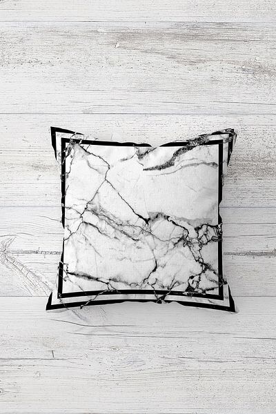 Pelangi White Marble Pattern Double Sided Printed Hidden Zippered Pillowcase Throw Pillow Seat Pillowcase