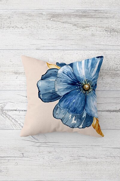 Pelangi الأزرق الأزهار البوهيمي نمط مزدوج الجانب المطبوعة المخفية زيبر وسادة ...