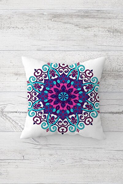 Pelangi غطاء وسادة بسحاب مخفي مطبوع على الوجهين بنمط ماندالا ملون، غطاء وسادة...
