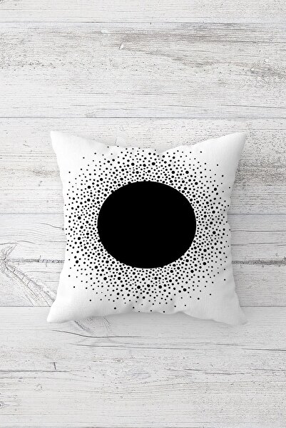 Pelangi Black and White Abstract Patterned Double Sided Printed Hidden Zipper...