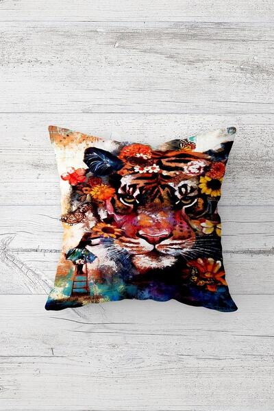 Pelangi الأزهار النمر نمط مزدوجة الجانب المطبوعة المخفية زيبر وسادة رمي وسادة...