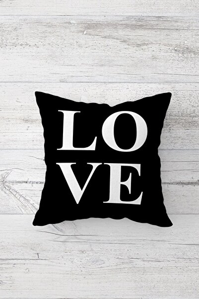 Pelangi Love Written Double Sided Printed Hidden Zippered Pillow Case Throw P...
