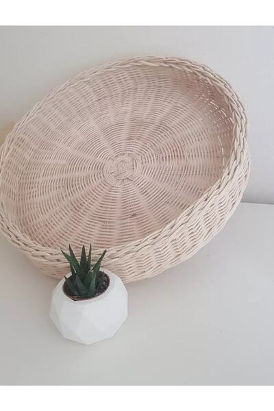 KİREMİT DEKORASYON Rattan Tepsi Battal