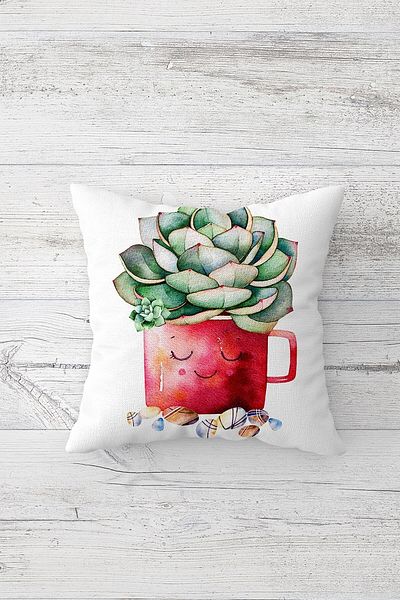 linazaitun One Side Printed Hidden Zipper Decorative Pillowcase Throw Pillow Case Seat Pillowcase