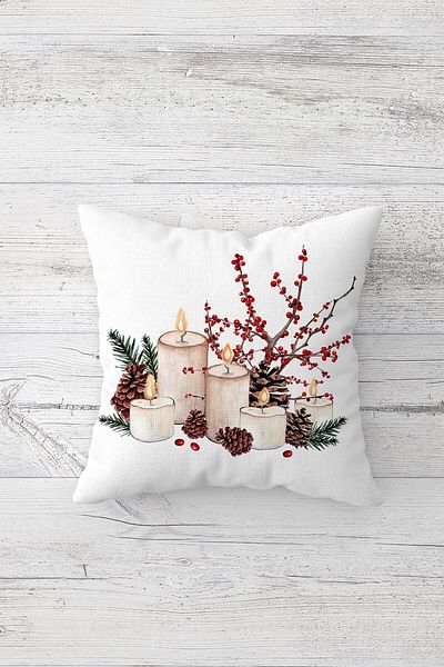Lina One Side Printed Hidden Zipper Decorative Pillowcase Throw Pillow Case Seat Pillowcase