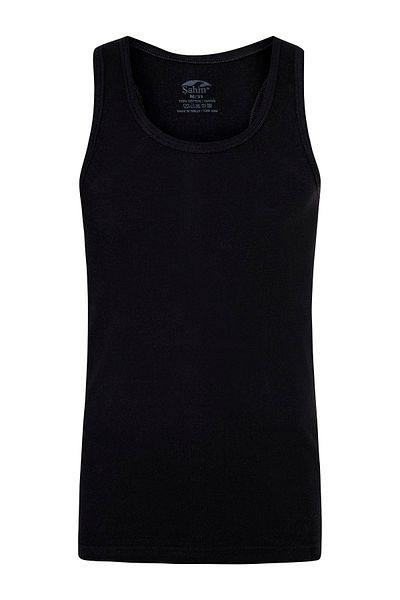 Şahin Men's Cotton Rib Black Rambo Athlete Shn10041
