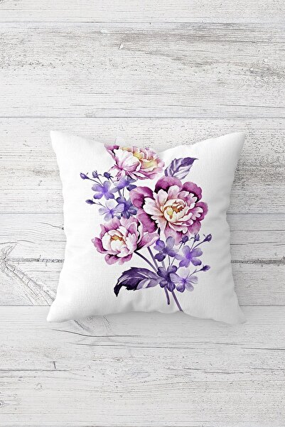 linazaitun Tek Tarafı Baskılı Gizli Fermuarlı Dekoratif Yastık Kılıfı Kırlent...