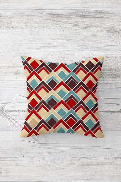Pelangi Colorful Geometric Patterned Double Sided Printed Hidden Zipper Pillowcase Throw Pillow Seat Pillowcase