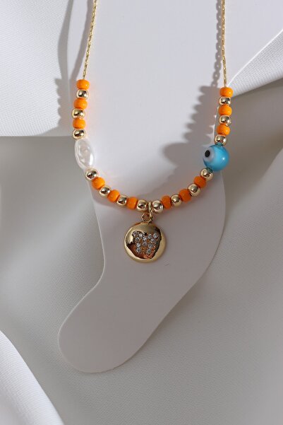 Süspüs Accessories خلخال ذهبي - قلادة على شكل فراشة مطرزة ومزينة بأحجار الزركون