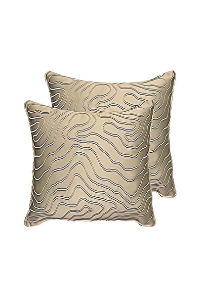 Evlen Home Collection غطاء وسادة رمي جاكار ديكور طقم من 2 45x45 سم