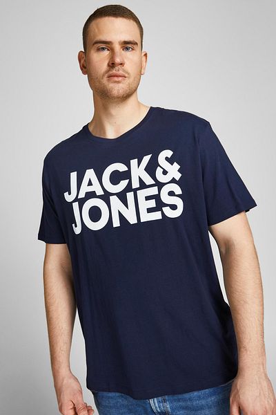 Jack & Jones Printed Large Size Flexible And Soft Cotton Plus Jjecorp T Shirt Men's T Shirt1215850