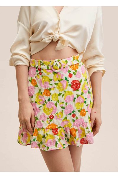 MANGO Woman Fustă mini cu modele florale