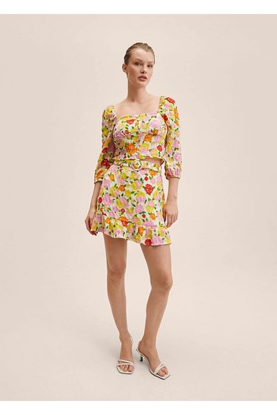 MANGO Woman Fustă mini cu modele florale
