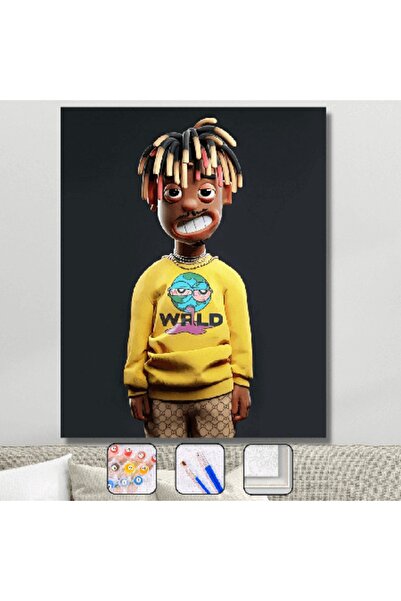 kendinyaphobi Sayılarla Boyama Seti Çerçeveli Kasnaklı Rastalı Zenci  40 x 50 cm