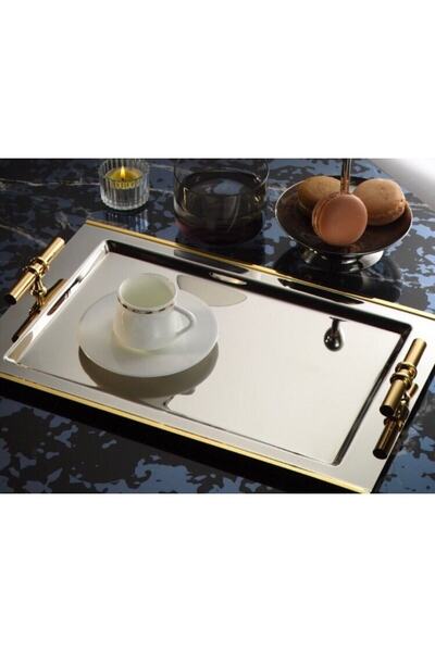 Olca Tiamo Cool Gold Detaylı Kahve Sunum Tepsisi Gold