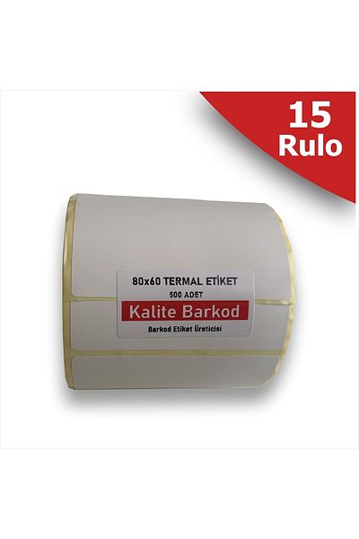 Kalite Barkod Etichetă termică 80x60 |   15 role de etichete cu coduri de bare