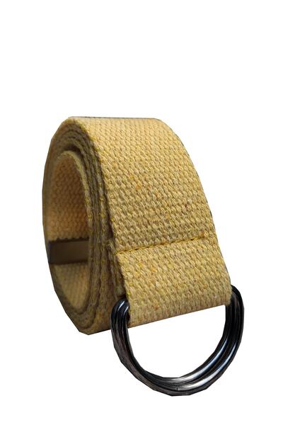 Kemer Dünyası Unisex Sport Tactical Yellow Cloth Belt with Ring Buckle