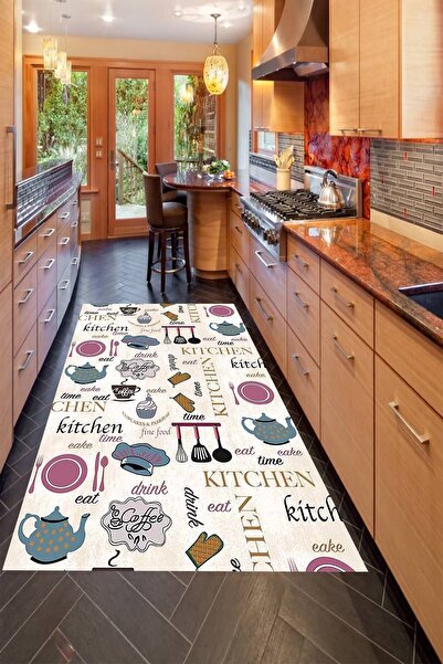 on the clouds Çaydanlık Fincan Desenli Dijital Baskılı Kaymaz Taban Yıkanabil...