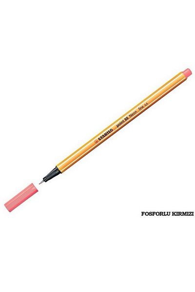 Stabilo Point 88 Red Fine Nib Felt Pen - Fluorescent