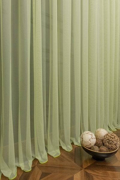 Esse Home ستارة تول سادة رمادي فستقي أخضر، 600x270، ثنيات متناثرة، 1/2