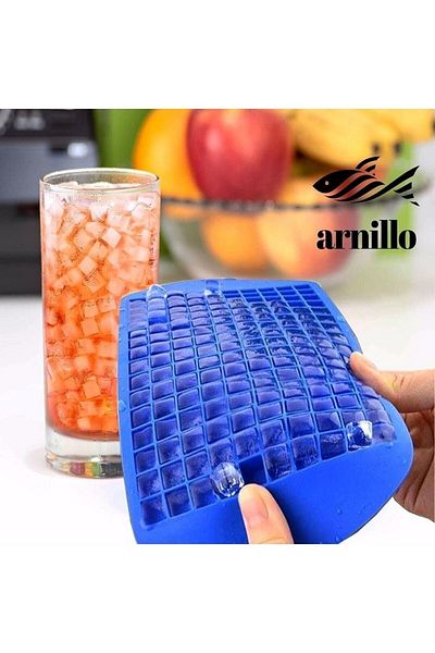 ARNİLLO 160-Piece Mini Cube Shaped Silicone Ice Cube - Pink Color Mini Cube Presentation Ice Mold