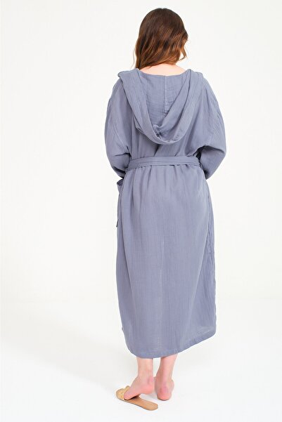 Miespiga Unisex Hooded Long Muslin Bathrobe
