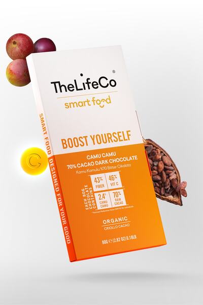 The LifeCo Smartfood Boost Yourself Vitaminli(c) %70 Organik Bitter Çikolata ...