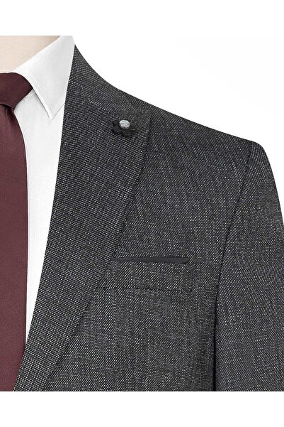 SÜVARİ Patterned Black Slim Fit Suit