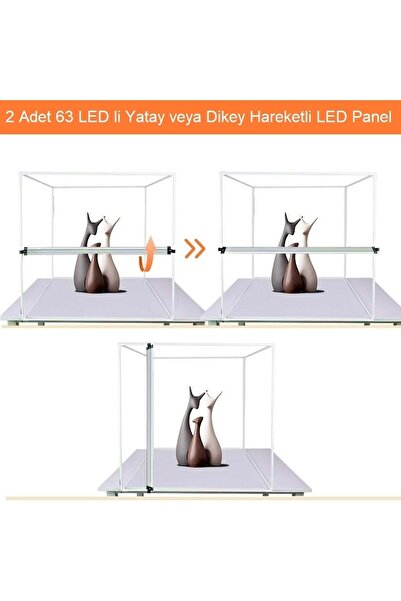Triline 80x80cm Profesyonel Stüdyo Led Işıklı Ürün Fotoğraf Çekim Çadırı